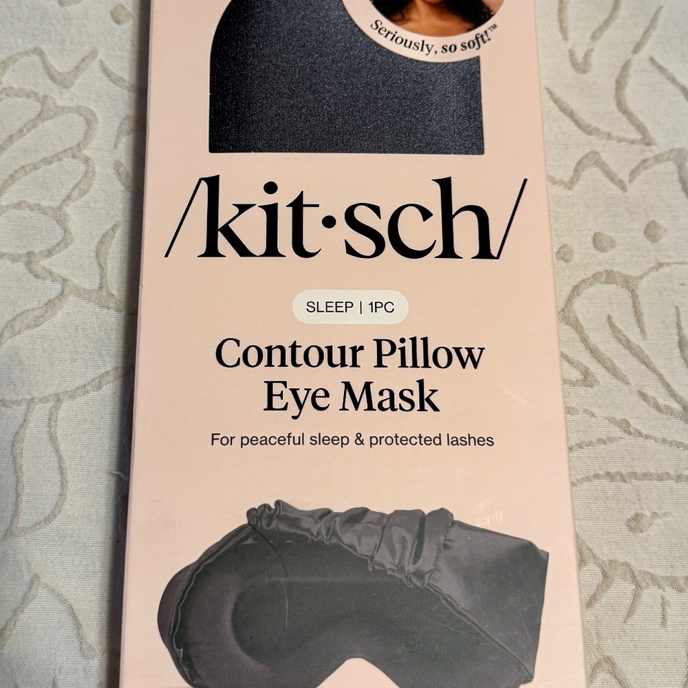 NIB Kitsch Contour Pillow Eye Mask Charcoal Gray